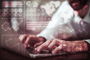 Businessman using laptop