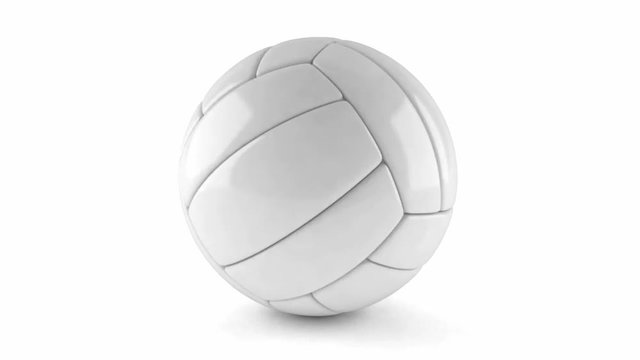Volleyball slowly rotate on white background
