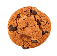 Chocolate chip cookies isolated on white background
