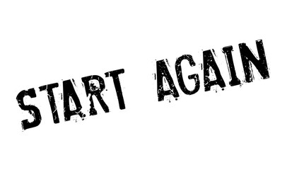 Start Again rubber stamp. Grunge design with dust scratches. Effects can be easily removed for a clean, crisp look. Color is easily changed.