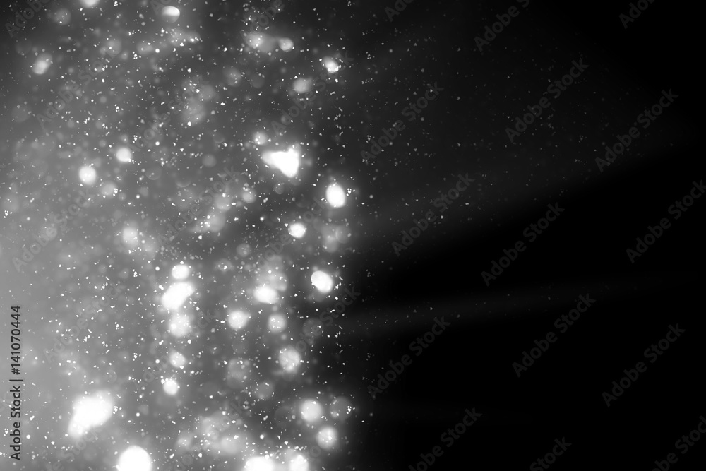 Poster snowfall isolated on black background . design element