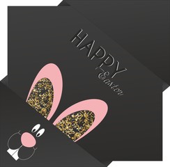 Happy Easter Vector greeting card elegant  - obrazy, fototapety, plakaty