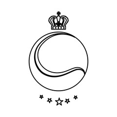 emblem with tennis ball icon over white background. vector illustration