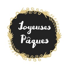 French Easter greeting card Joyeuses Paques