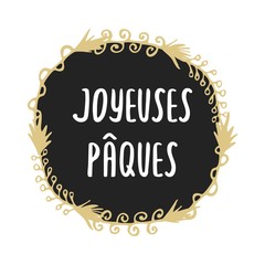 French Easter greeting card Joyeuses Paques