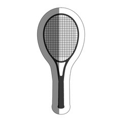 tennis racket icon over white background. vector illustration