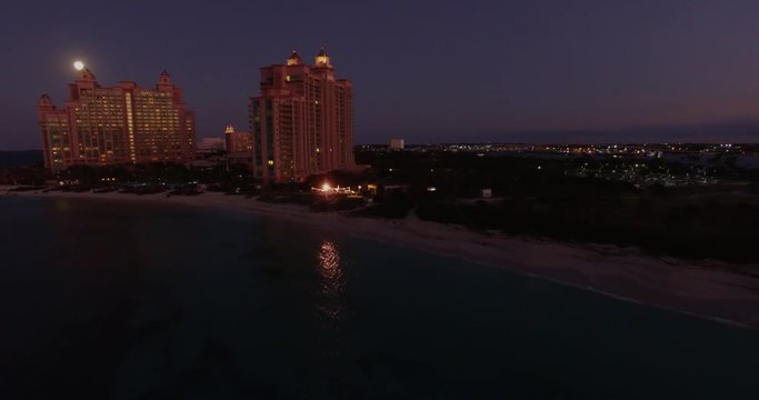 Aerial View of Bahamas at night