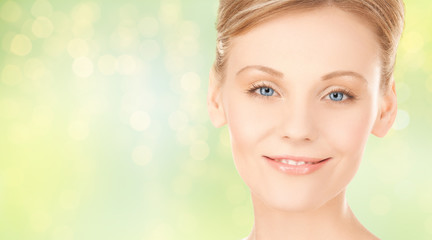 Naklejka premium close up of beautiful young woman face