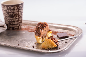 Eating a chocolate cupcake