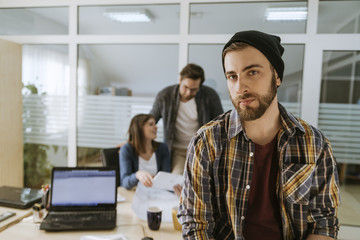 Hipster Freelancer In The Office