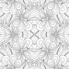 Vector Seamless Abstract Black and White Tribal Pattern