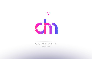 dm d m  pink modern creative alphabet letter logo icon template