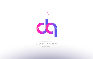 dq d q  pink modern creative alphabet letter logo icon template