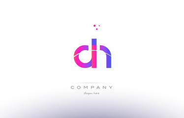 dn d n  pink modern creative alphabet letter logo icon template