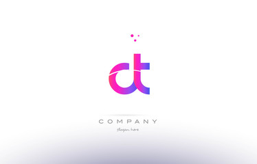 dt d t  pink modern creative alphabet letter logo icon template