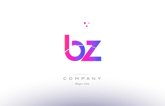 bz b z  pink modern creative alphabet letter logo icon template