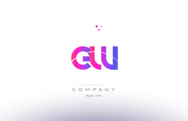 ew e w  pink modern creative alphabet letter logo icon template