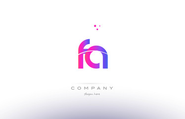 fa f a  pink modern creative alphabet letter logo icon template - obrazy, fototapety, plakaty