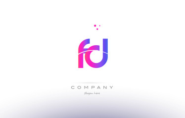 fd f d  pink modern creative alphabet letter logo icon template