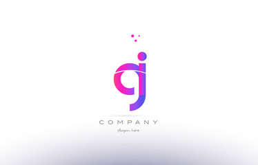 gi g i  pink modern creative alphabet letter logo icon template
