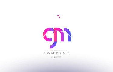 Fototapeta premium gm g m pink modern creative alphabet letter logo icon template