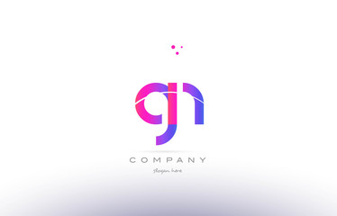 gn g n  pink modern creative alphabet letter logo icon template