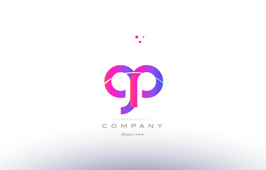gp g p  pink modern creative alphabet letter logo icon template