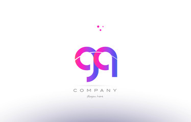 gq g q  pink modern creative alphabet letter logo icon template
