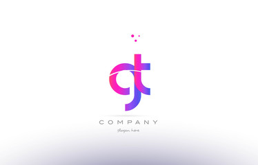 gt g t  pink modern creative alphabet letter logo icon template