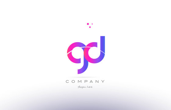 gd g d  pink modern creative alphabet letter logo icon template