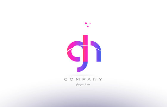 gh g h  pink modern creative alphabet letter logo icon template