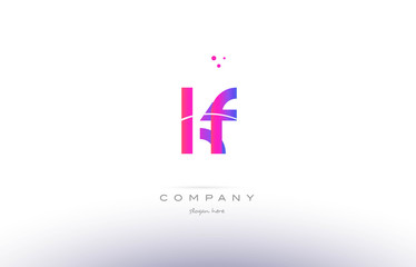 kf k f  pink modern creative alphabet letter logo icon template