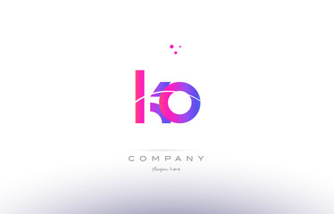 ko k o  pink modern creative alphabet letter logo icon template