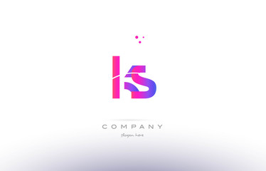 Obraz premium ks k s pink modern creative alphabet letter logo icon template