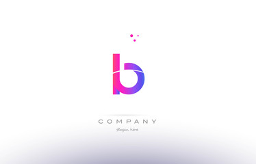 lb l b  pink modern creative alphabet letter logo icon template