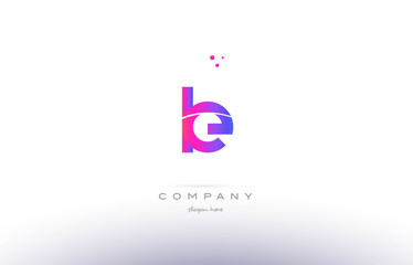 Obraz premium le l e pink modern creative alphabet letter logo icon template