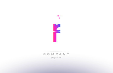 lf l f  pink modern creative alphabet letter logo icon template