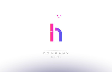 lh l h  pink modern creative alphabet letter logo icon template