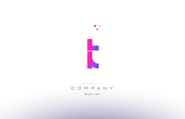 lt l t  pink modern creative alphabet letter logo icon template