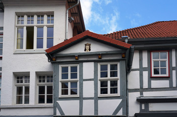 Fragment of medieval building in Hameln, Germany.