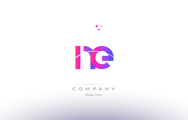 Obraz premium ne n e pink modern creative alphabet letter logo icon template
