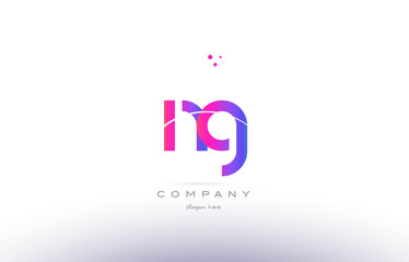 ng n g  pink modern creative alphabet letter logo icon template