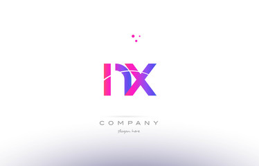 Obraz premium nx n x pink modern creative alphabet letter logo icon template