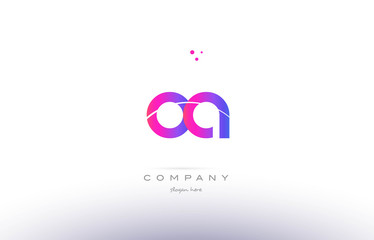 Obraz premium oa o a pink modern creative alphabet letter logo icon template