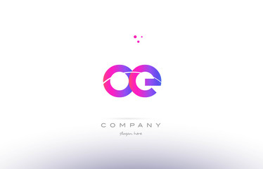 oe o e  pink modern creative alphabet letter logo icon template