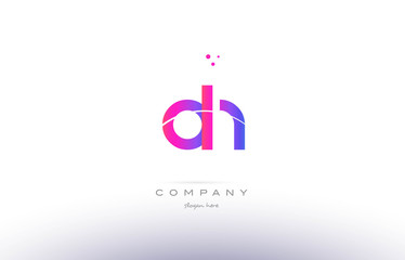 oh o h  pink modern creative alphabet letter logo icon template
