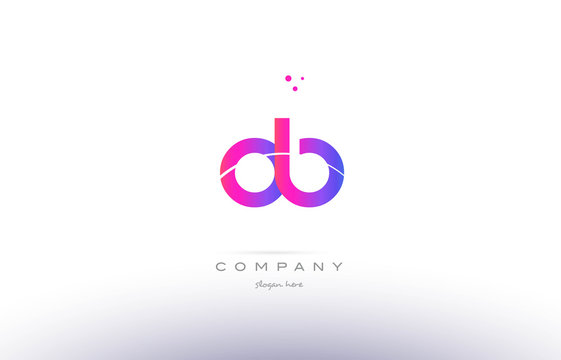 ob o b  pink modern creative alphabet letter logo icon template