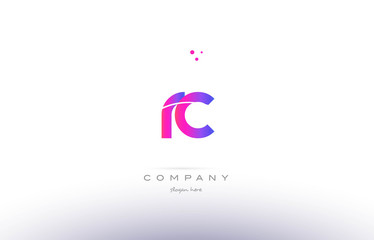 rc r c  pink modern creative alphabet letter logo icon template