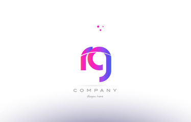 rg r g  pink modern creative alphabet letter logo icon template