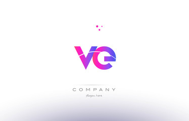 ve v e  pink modern creative alphabet letter logo icon template